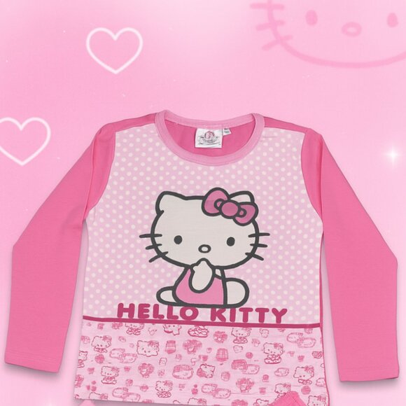 “Hello Kitty Sweetheart” Pajama Set Pink Long Sleeve & Cozy Pants 4T NWT Cotton - Picture 3 of 6